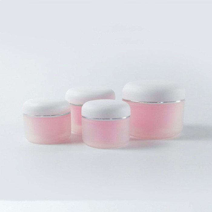 30g 50g 100g 150g Plastic Double Wall pp Jar 50ml Frost Matte Pink Face Cream Jar with Dome Lids for Cosmetic SkinCare Container