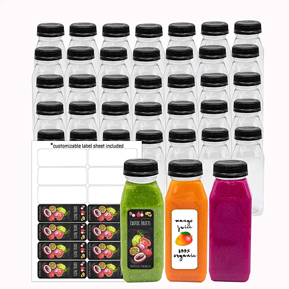 Juice Beverage Bottle Tea Cup Wide Mouth Wholesale Light Bulb Shape Plastic 500ml 700ml Custom Eco-friendly Screen Printing