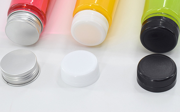 Wholesale custom logo Empty  Cone Shape PET Plastic Juice Bottle beverage container with tamper evident cap