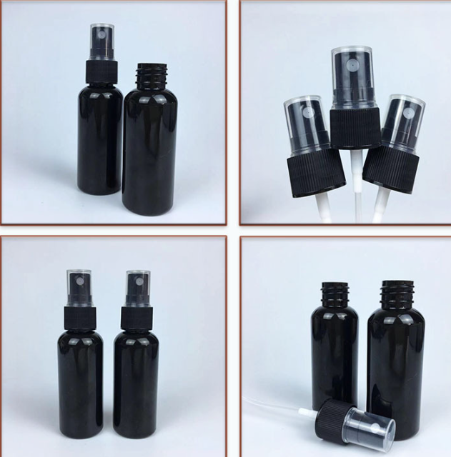 PET  black  Empty Fine Mist plastic pump sprayer bottle Empty Toner Sanitizer Sprayer Packaging Container