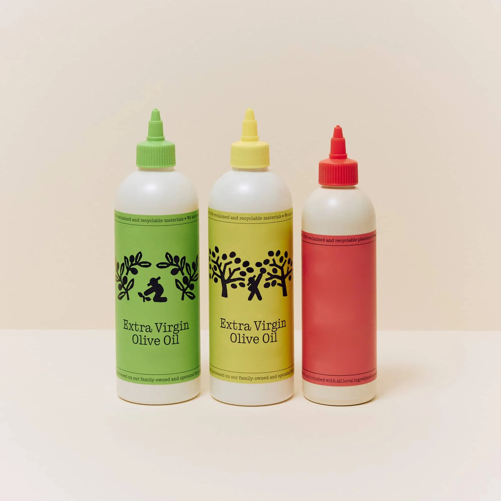 350ml, 500ml, 750ml Food Grade Squeeze Bottles PET HDPE Plastic Dispenser Sauce olive oil bottle with Twist Spout Caps