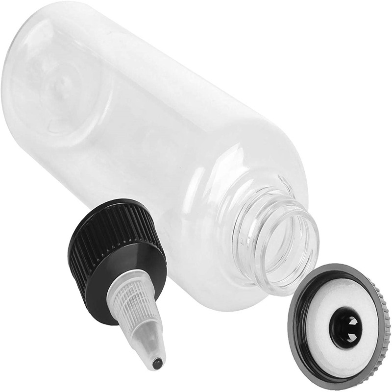 4 Oz 6oz 8oz 12oz 250ml 500ml Plastic Squeeze Sauce Squirt Condiment Bottles with Twist-on Cap Lids for Arts Hair Oil Packaging