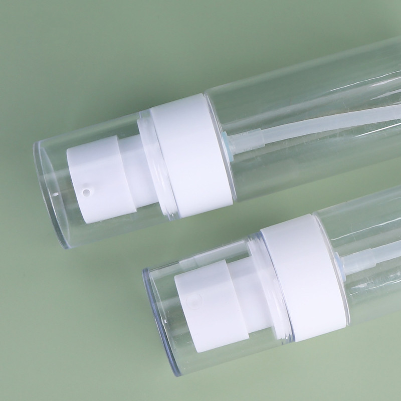 Empty Transparent Toner Bottle Dispenser 40/50/60/80ml White Lotion Bottle PET Plastic Pressed Pump Cosmetic Liquid Spray Bottle