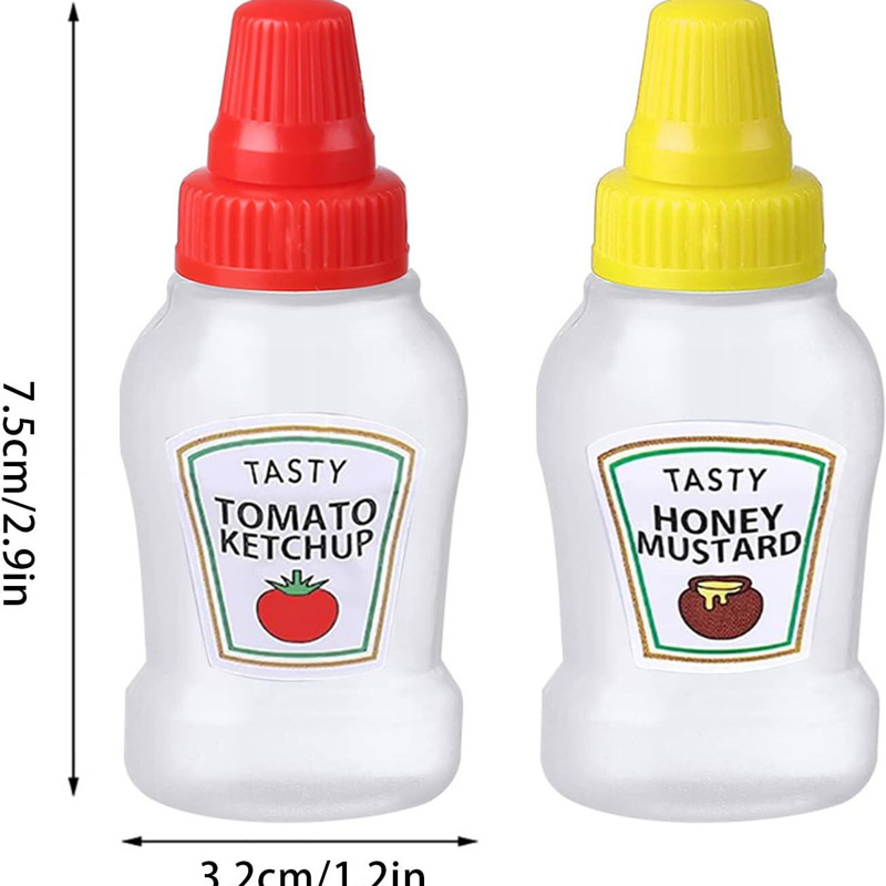 2pcs/set 25ml Mini Condiment Squeeze Bottle Small Tomato Ketchup Container Bento Accessories Bottles Mini Sauce Bottle for Kids