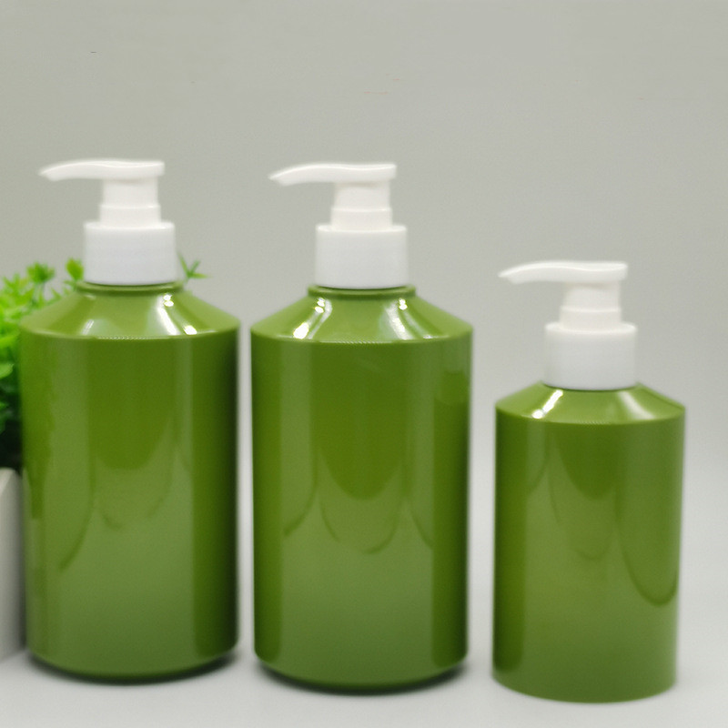 Luxury 200ml 250ml 500ml Cosmetics Blue Frosted Shampoo Bottle Dispenser Sloping Shoulder for Liquid Soap Body Wash Lotion Pump