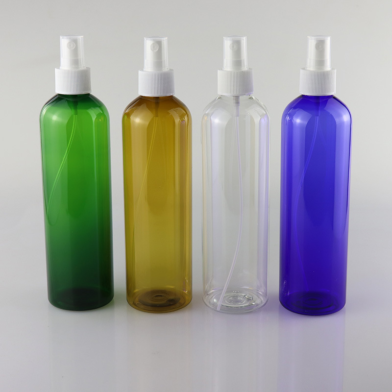 50ml 100ml 120ml 150ml plastic body spray bottles Blue Clear White Flat Shoulder Round PET 4 oz plastic spray bottles