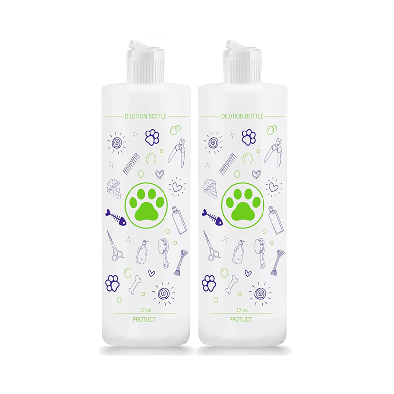 250ml 500ML dog shampoo Dilution bottle 32oz Squeeze pet plastic bottle for shampoo and shower gel HDPE Grooming Mixing Bottle