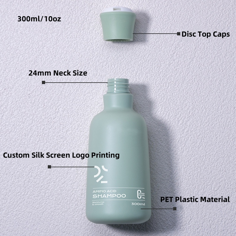 Luxury Empty PET Unique Frosted Pink Lash Shampoo and Conditioner Bottles 250ml 300ml Plastic Cosmetic Bottle with Disc Top Cap