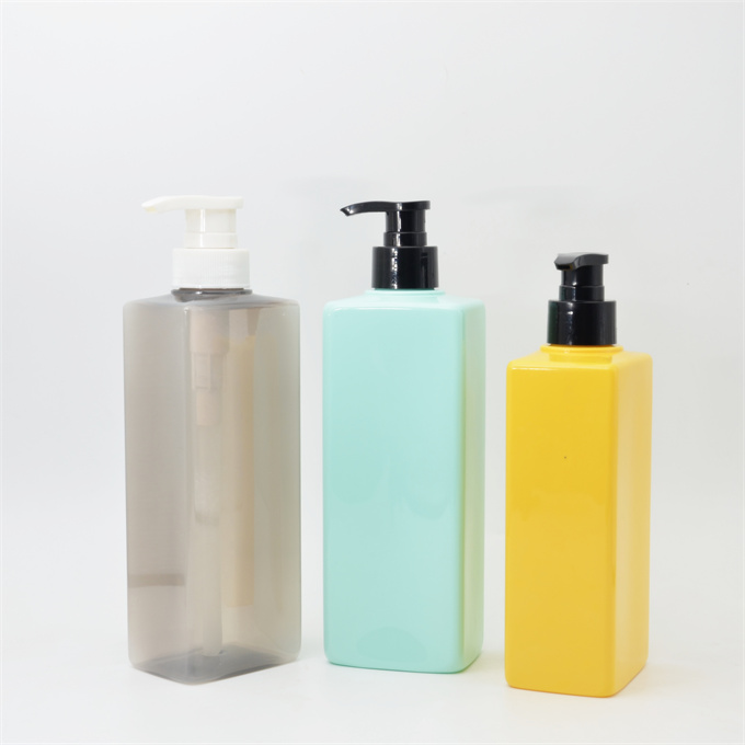 Custom matt frosted Flat Square Shampoo Shower Gel Bottle Empty 200ml 300ml Luxury Black Lotion Bottle