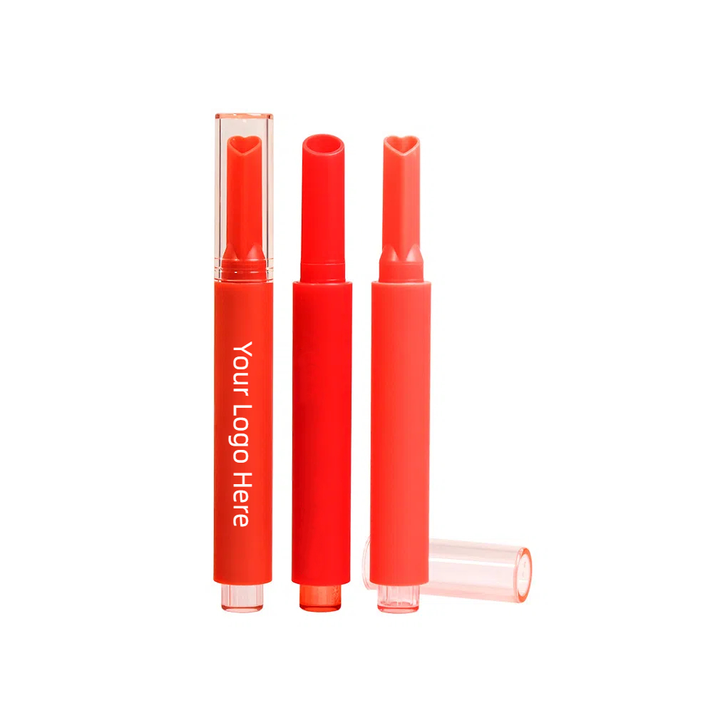Creative Love Heart Shape Lipstick Press Pen Packaging Lip Balm Tube 3g